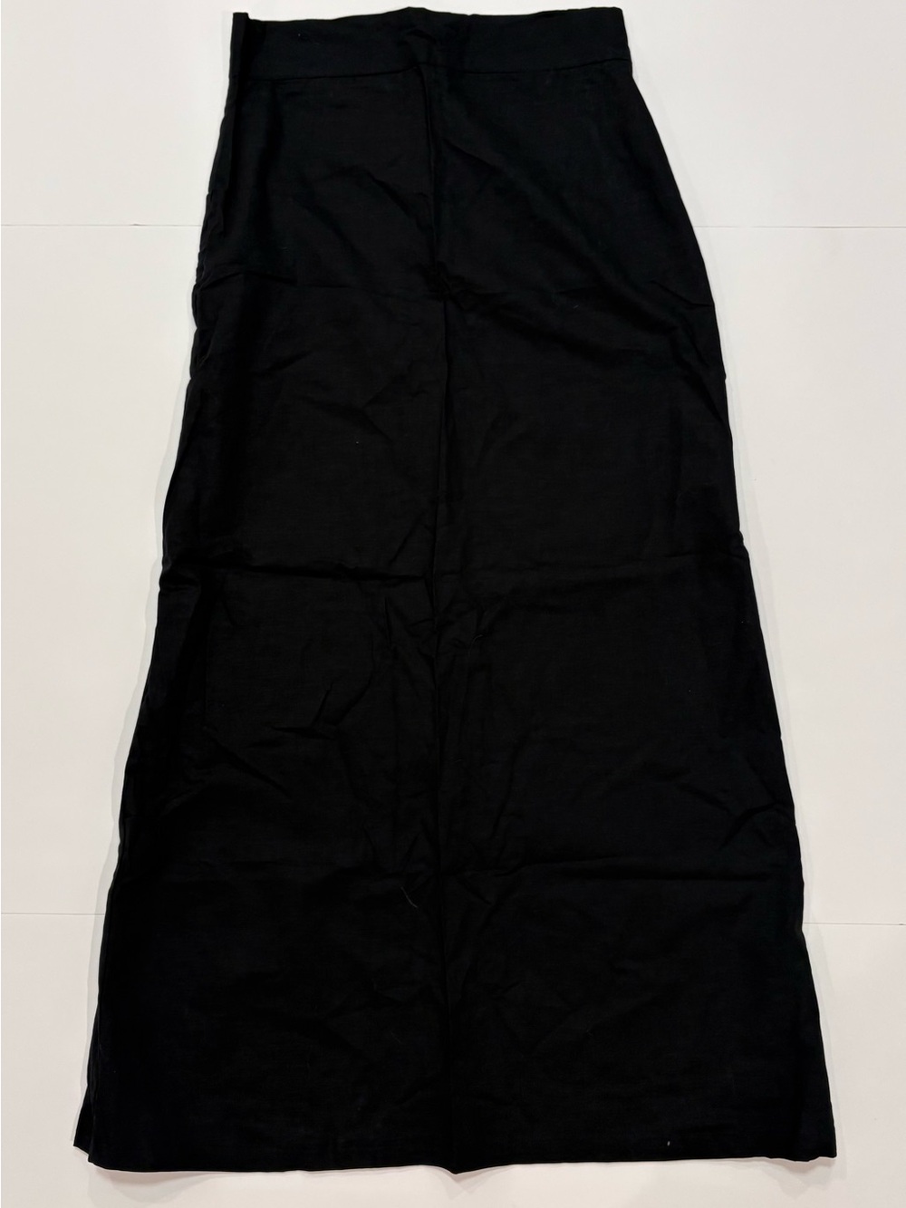 Niccola Classic Black Linen Maxi Skirt XL